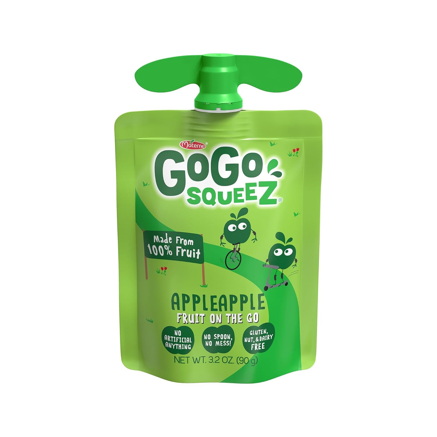GoGo squeeZ Applesauce and Fruit Puree, Apple Apple, 3.2 oz (Pack of 20), Unsweetened Fruit Snacks for Kids, Gluten Free, Nut Free and Dairy Free, Recloseable Cap, BPA Free Pouches - Image 5
