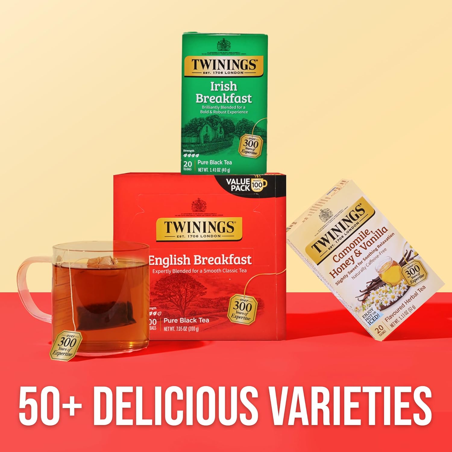Twinings English Breakfast Black Tea Individually Wrapped Bags, 100 Count (Pack of 1), Smooth, Flavourful, and Robust, Caffeinated, Enjoy Hot or Iced, 100 Teabags - Image 6