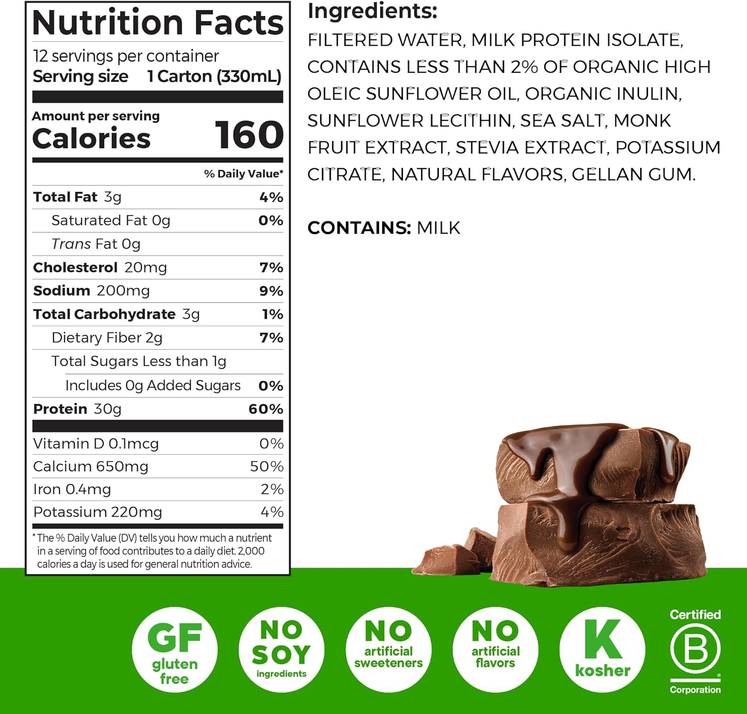 Orgain 30g High Protein Shake, Dairy Isolate Milk Protein, Chocolate Fudge, 6g BCAAs, 1g Sugar Per Serving, Meal Replacement, Ready to Drink, Keto Friendly, Gluten-Free 11 Fl Oz (Pack of 12) - Image 2