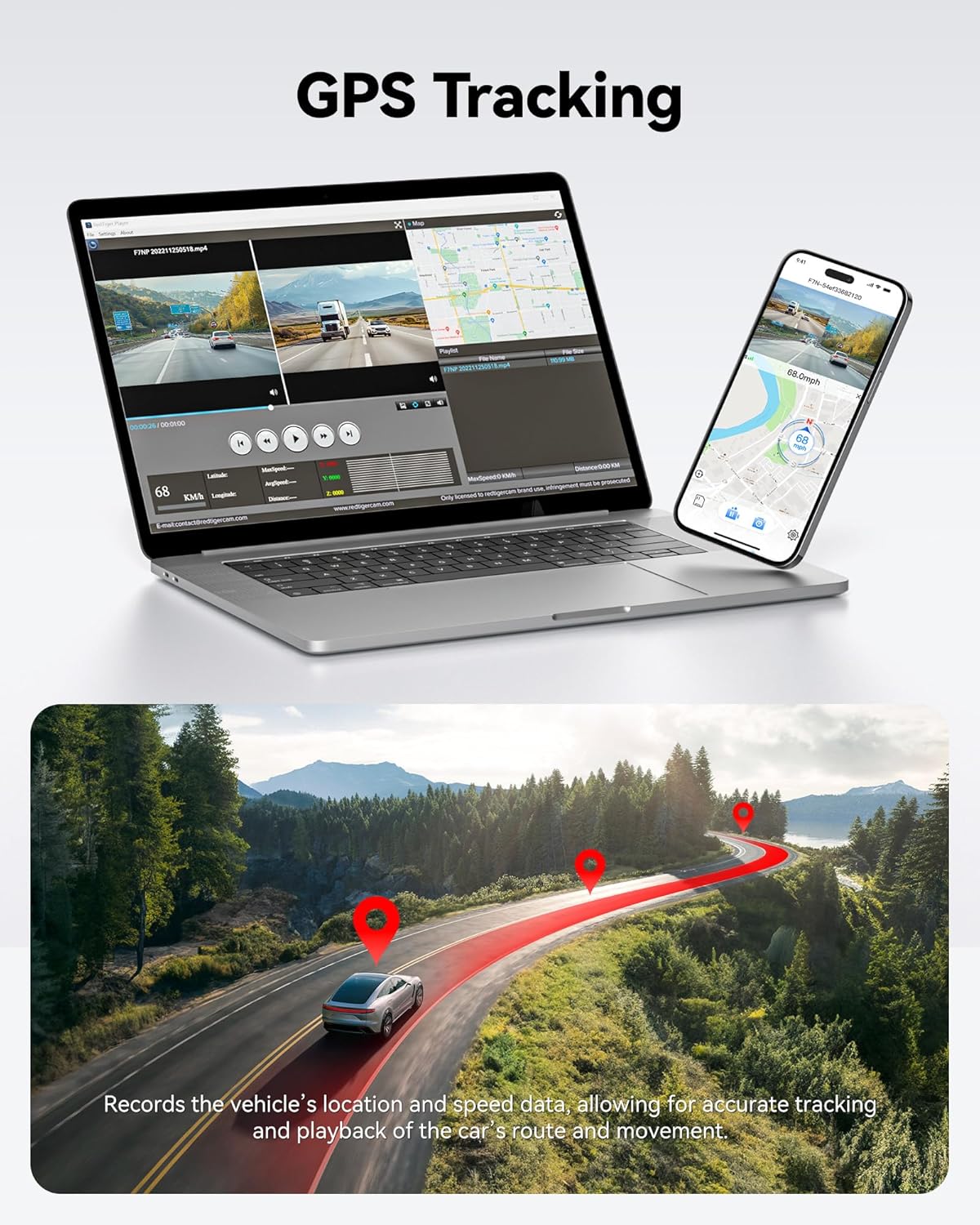 REDTIGER Dash Cam Front Rear - Image 3