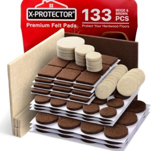 Felt Furniture Pads X-PROTECTOR 133 PCS Premium Furniture Pads