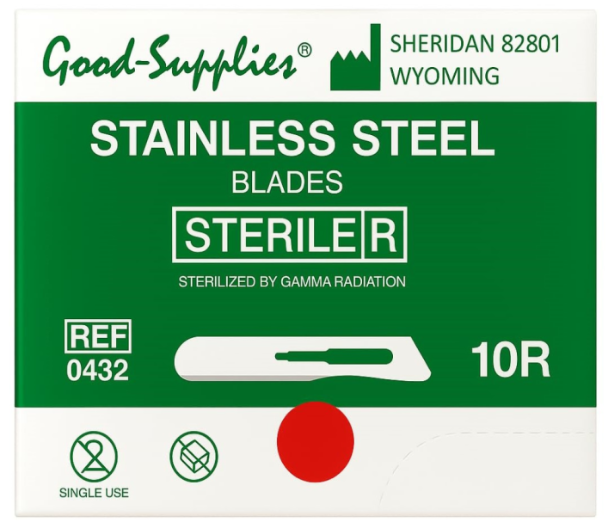 Good Supplies 10R Dermaplane Sterile Surgical Blades
